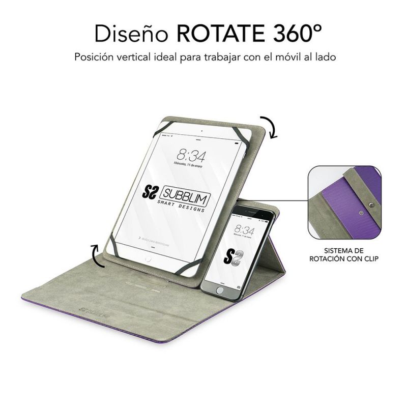 ✅ Capa Tablet universal Rotate 360 Executive Case 9,6″-11″ roxo