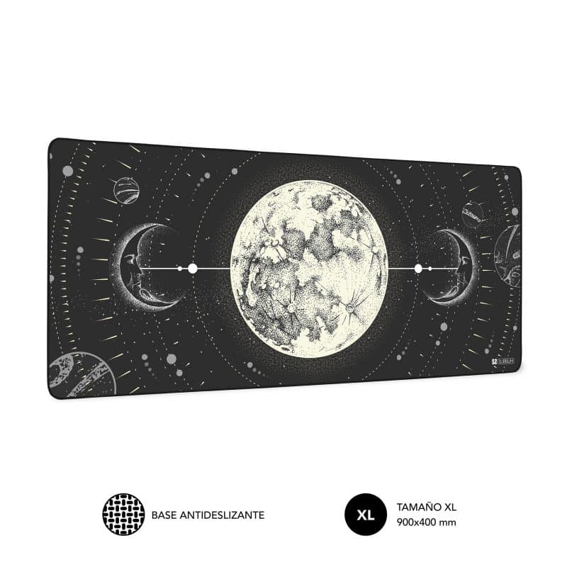 mouse pad de tamanho grande xl com design de lua e fases lunares