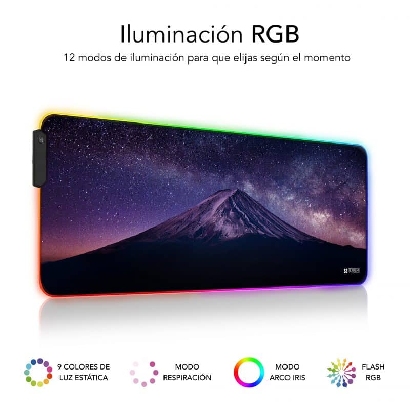 ✅ Tapete Rato com Luz LED RGB 9 Cores Extra Grande Mountain
