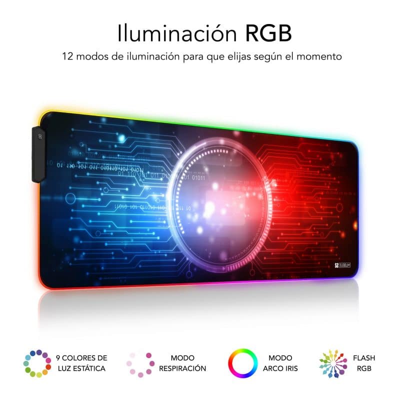 ✅ Tapete Rato com Luz LED RGB 9 Cores Extra Grande Chip