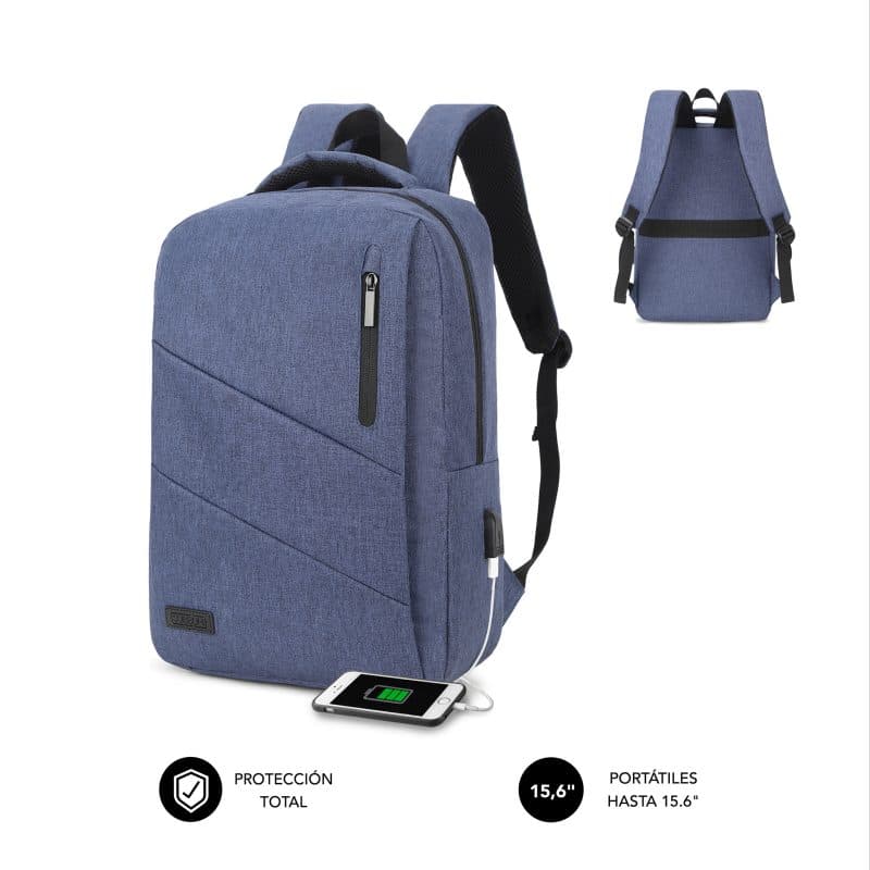 mochila azul para computador 15,6 polegadas