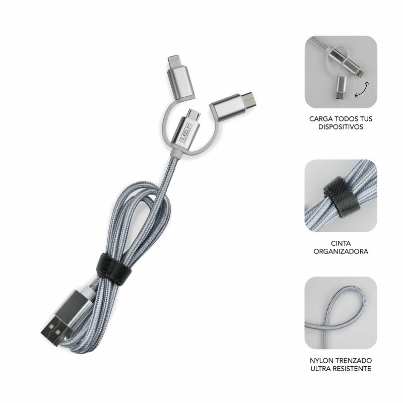 ✅ Dual Car Charger (2.4A) + cabo 3IN1 white