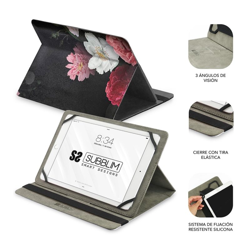 ✅ Capa Tablet universal Trendy Case rosas 9,6″-11″