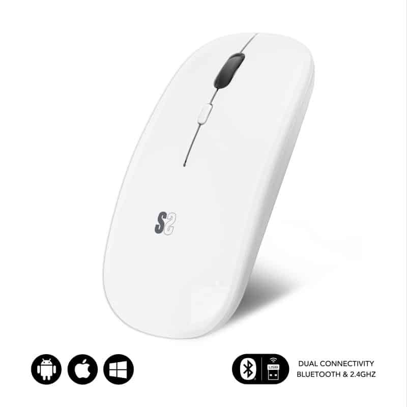 mouse recarregavel branco bluetooth wireless