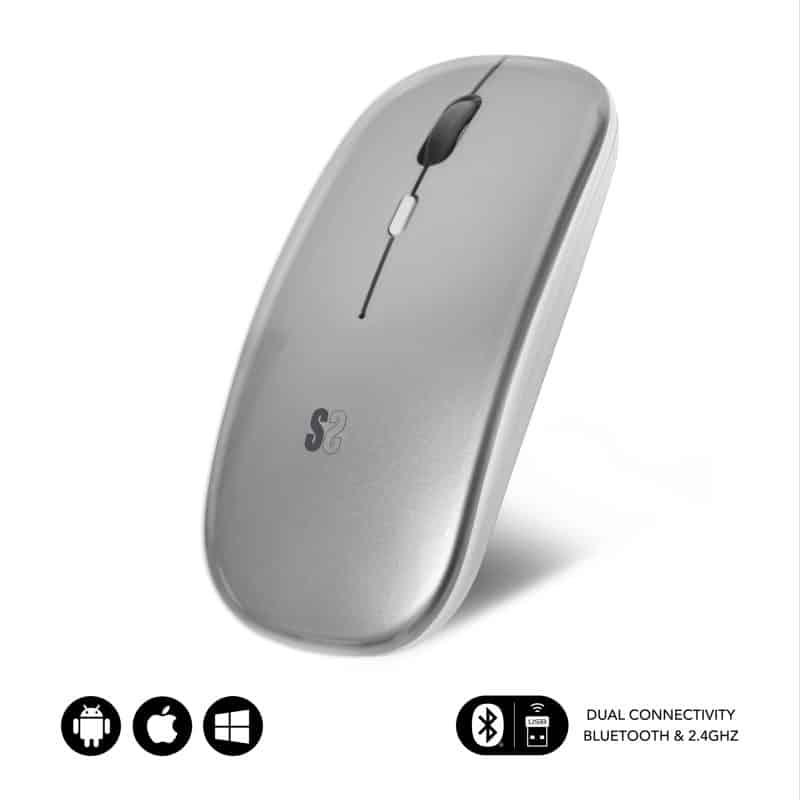 Mouse prateado para android, windows o apple
