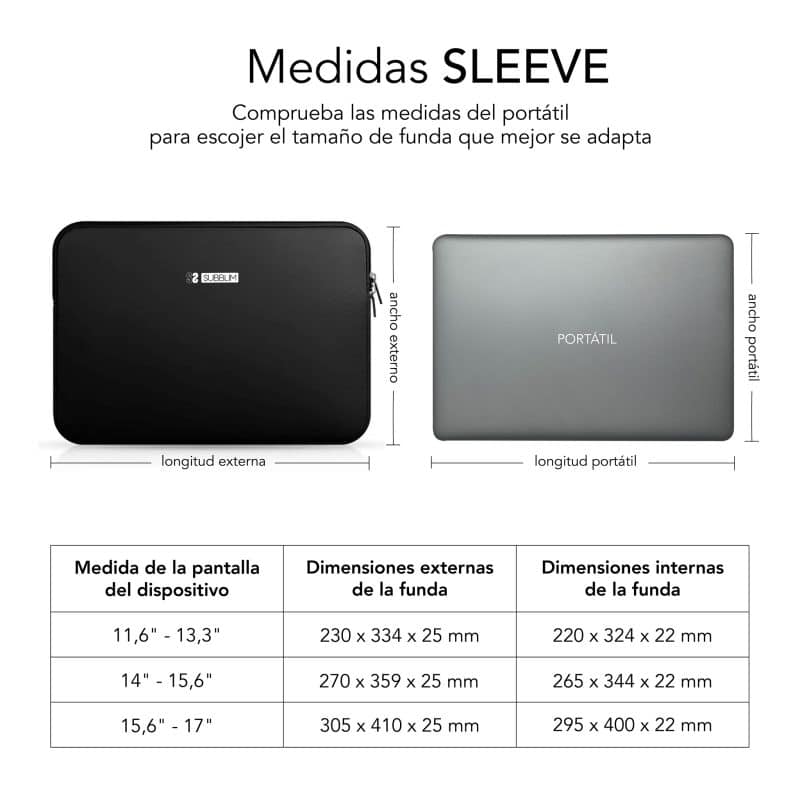 ✅ Bolsa Computador Business Laptop Sleeve Neoprene 11.6"-13.3" Preto