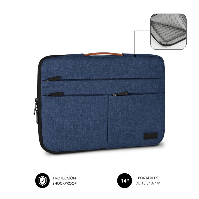 mala tipo bolso para laptop de 13.3 até 14 cor azul ideal para macbook 13 e macbook 14 com protecção total air padding