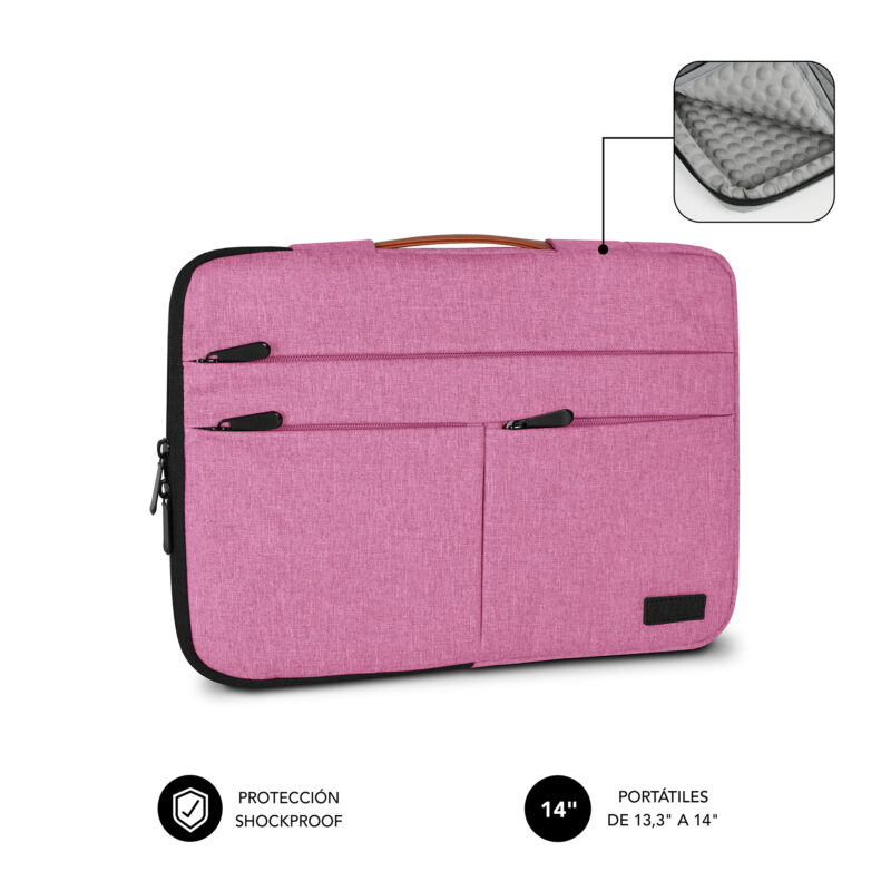 bolsa laptop rosa até 14" air padding protecção total para o computador e estilo