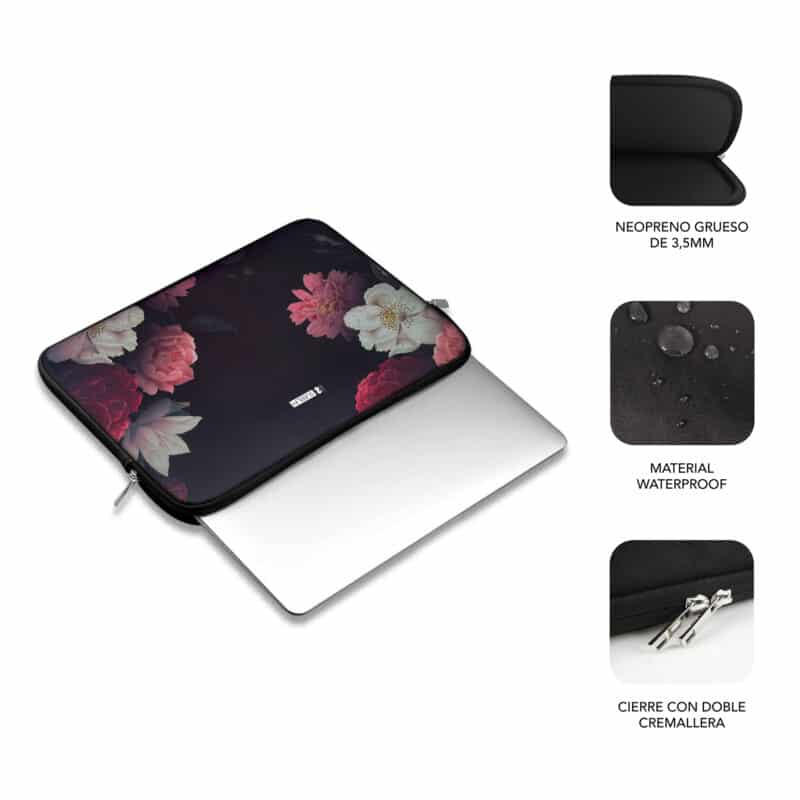 ✅ Bolsa Computador Neoprene Trendy Sleeve Neo 13.3"-14" Flowers