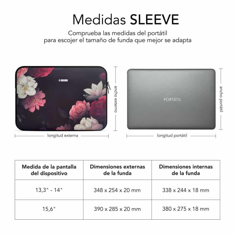 ✅ Bolsa Computador Neoprene Trendy Sleeve Neo 13.3"-14" Flowers