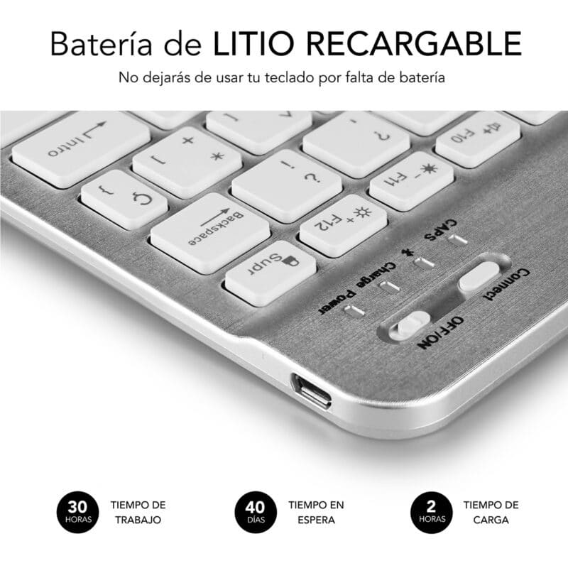 ✅ Teclado Tablet Bluetooth SMART BT KEYBOARD Silver