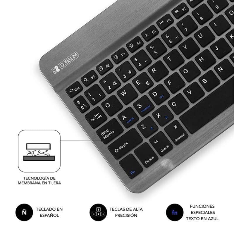 ✅ Teclado Tablet Bluetooth SMART BT KEYBOARD Grey