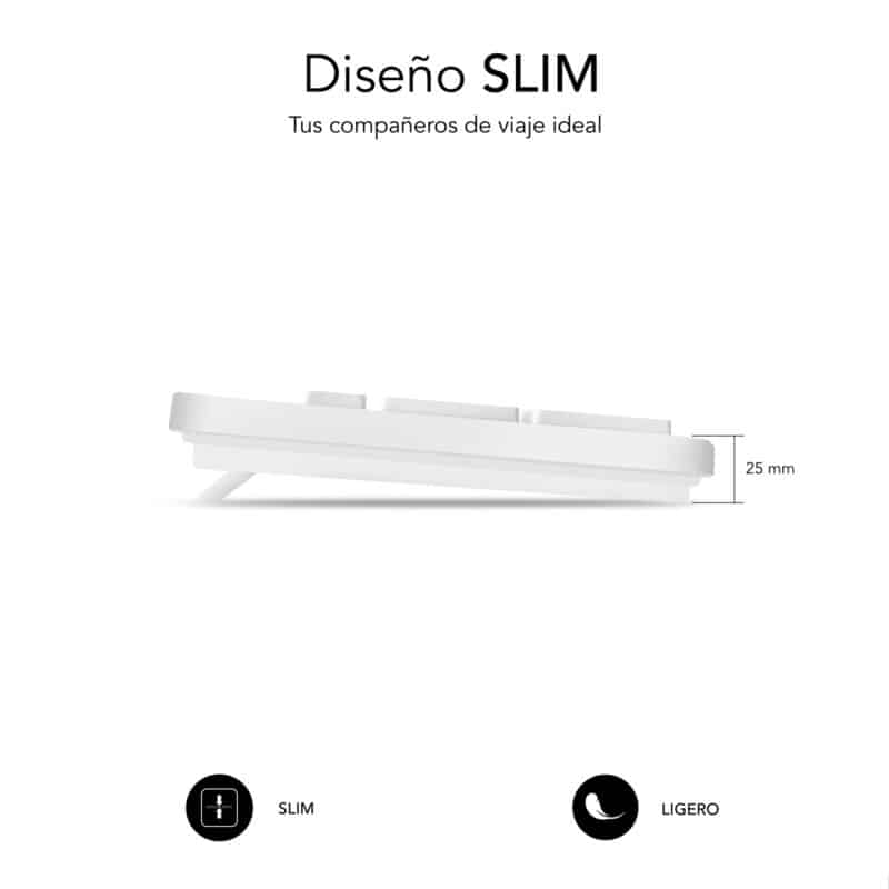 ✅ Teclado Business Slim Silencioso com fio USB Branco
