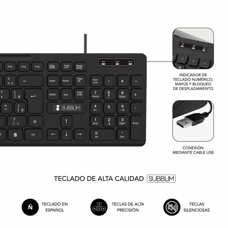 ✅ Bundle teclado e rato Business Slim Silencioso sem fio 2.4G Branco