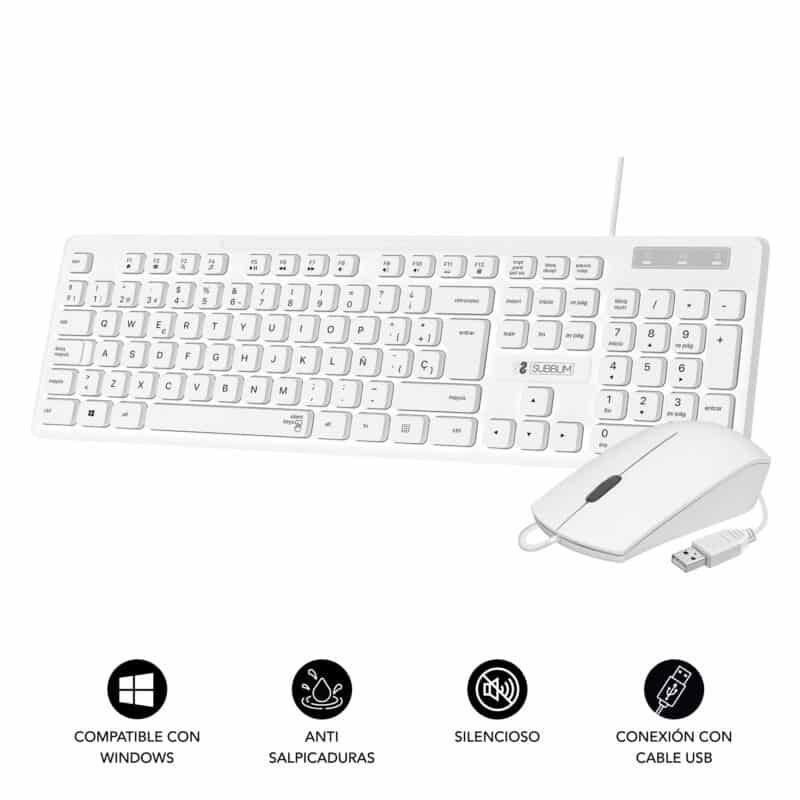 teclado branco de esccritório, ideal para empresas e trabalhadores