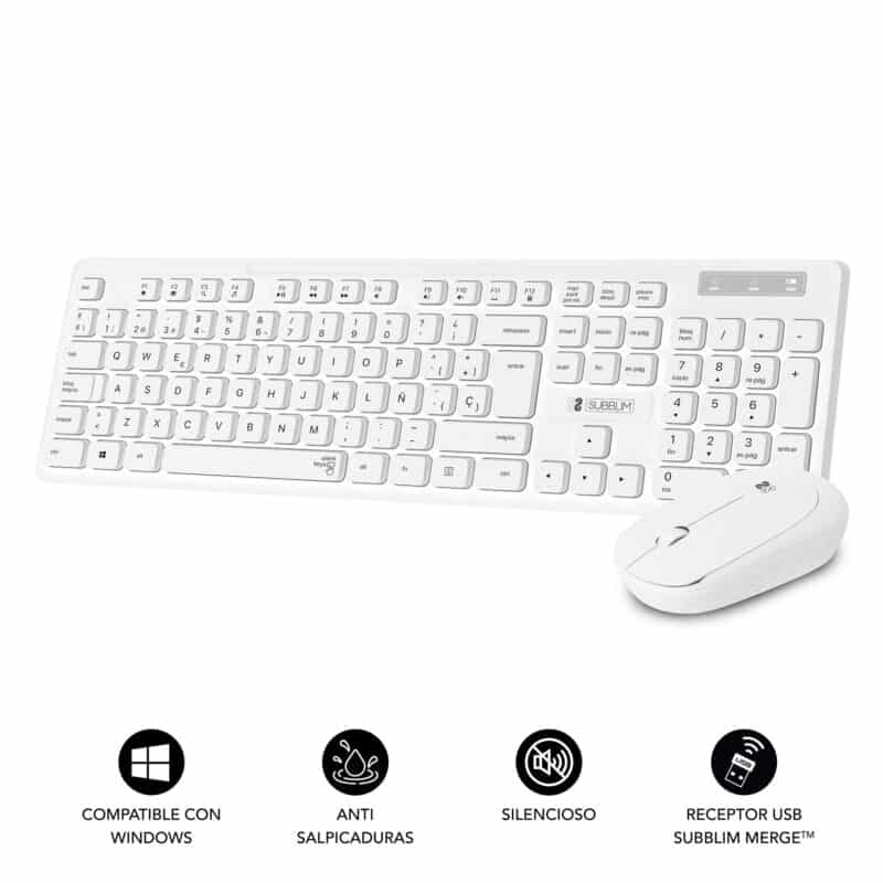 O bundle wireless preferido pelas empresas: teclado e rato sem fio branco