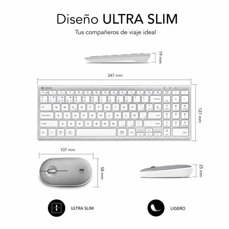 ✅ Bundle teclado e rato Bluetooth Pure Extended SILVER