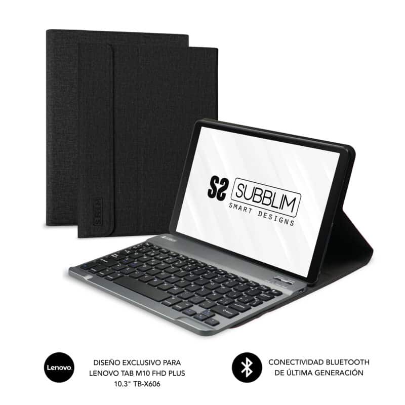 capa tablet Lenovo M10FHD Plus com teclado bluetooth removível