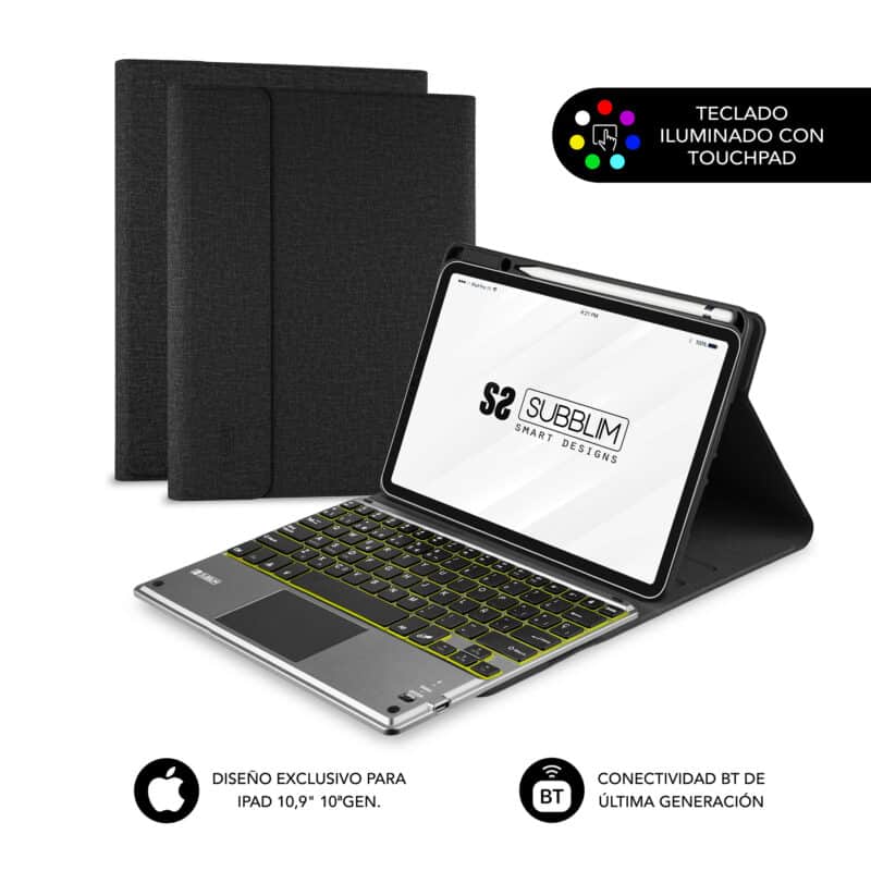 ✅ Capa com teclado KEYTAB Pro BT Touchpad Ipad 10G Black